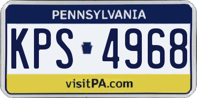 PA license plate KPS4968