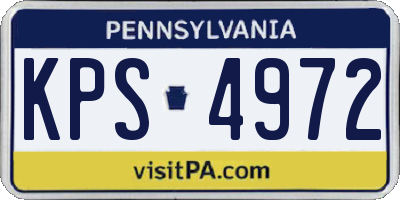 PA license plate KPS4972