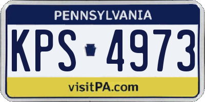 PA license plate KPS4973