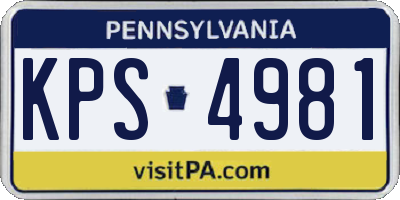 PA license plate KPS4981
