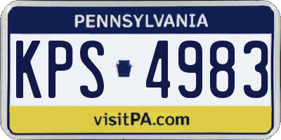 PA license plate KPS4983