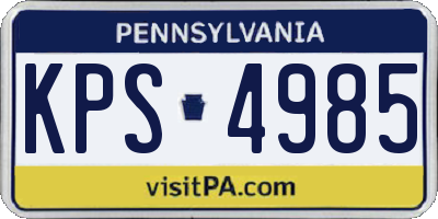 PA license plate KPS4985