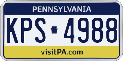 PA license plate KPS4988