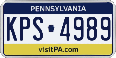 PA license plate KPS4989