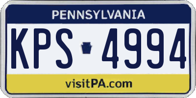 PA license plate KPS4994