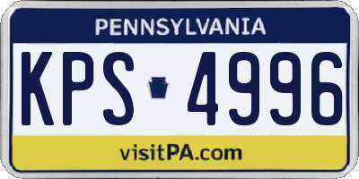 PA license plate KPS4996