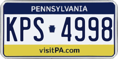 PA license plate KPS4998