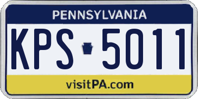 PA license plate KPS5011