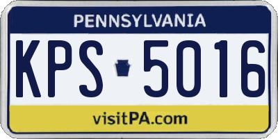 PA license plate KPS5016