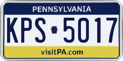 PA license plate KPS5017
