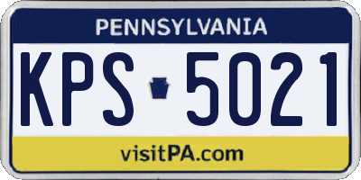 PA license plate KPS5021