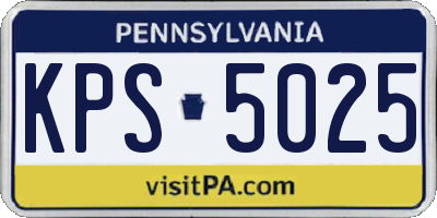 PA license plate KPS5025