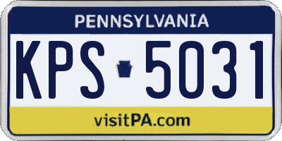 PA license plate KPS5031