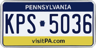 PA license plate KPS5036