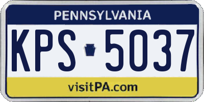 PA license plate KPS5037