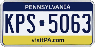 PA license plate KPS5063