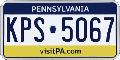 PA license plate KPS5067
