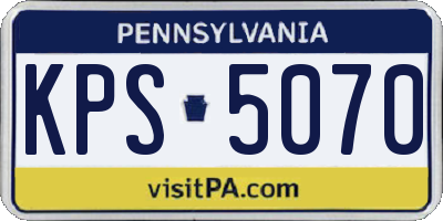 PA license plate KPS5070