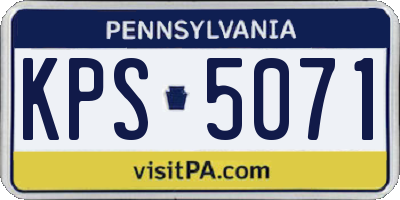 PA license plate KPS5071
