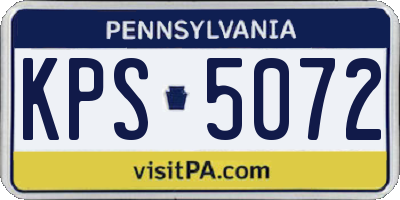 PA license plate KPS5072