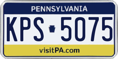PA license plate KPS5075