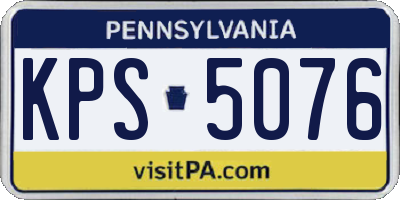 PA license plate KPS5076