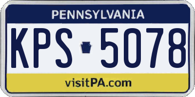PA license plate KPS5078