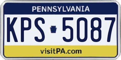 PA license plate KPS5087