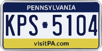 PA license plate KPS5104