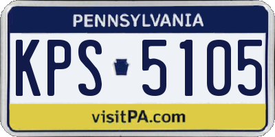 PA license plate KPS5105