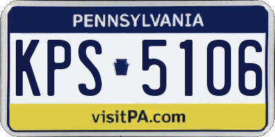PA license plate KPS5106