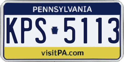 PA license plate KPS5113