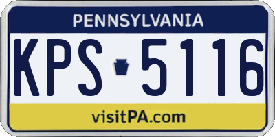PA license plate KPS5116