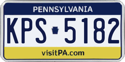 PA license plate KPS5182