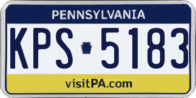 PA license plate KPS5183