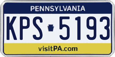 PA license plate KPS5193