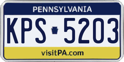 PA license plate KPS5203
