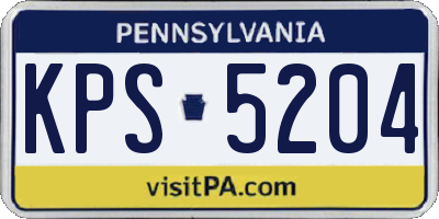 PA license plate KPS5204