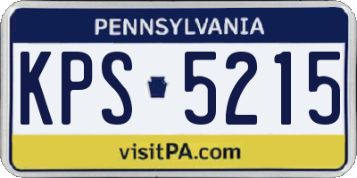 PA license plate KPS5215