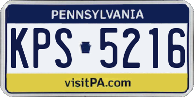 PA license plate KPS5216