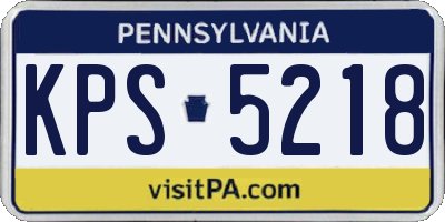 PA license plate KPS5218