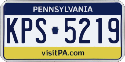 PA license plate KPS5219