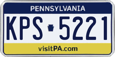 PA license plate KPS5221