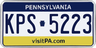 PA license plate KPS5223