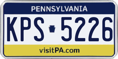 PA license plate KPS5226
