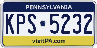 PA license plate KPS5232