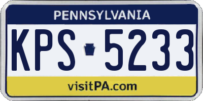 PA license plate KPS5233