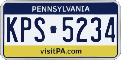 PA license plate KPS5234