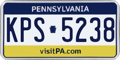 PA license plate KPS5238