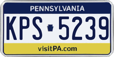 PA license plate KPS5239